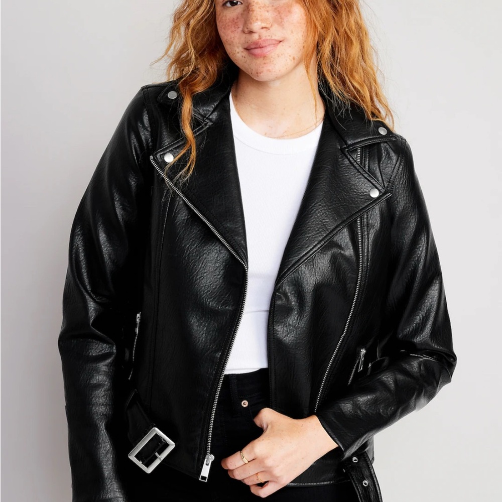 Never worn! Old Navy Black faux Leather Moto Jacket